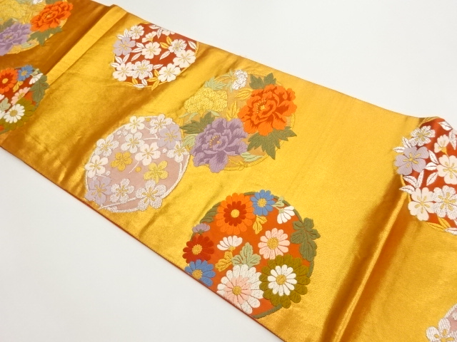JAPANESE FUKURO OBI / WOVEN PEONY